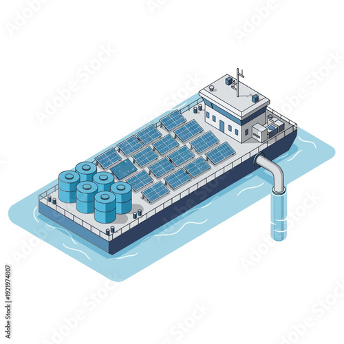 Liquefied Natural Gas Carrier Ship Illustration.