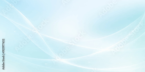 Abstract blue wave background with smooth flowing lines, soft light, and gentle gradient design