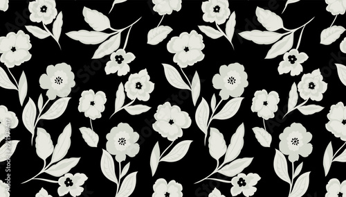 Seamless Flowers Pattern in vector