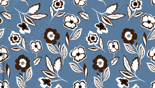 Seamless Flowers Pattern in vector