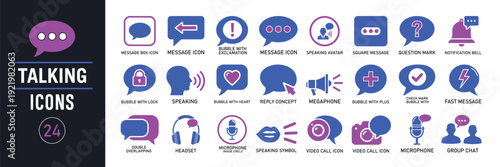 Talking icon sat vector illustration massage microphone headset speaking.