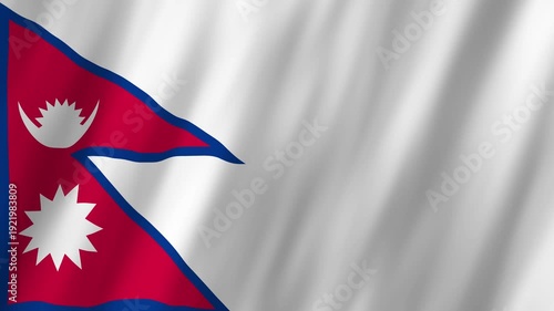 Nepal Flag Waving, Realistic 4K Background Animation