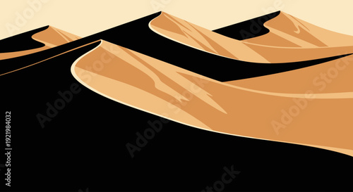 Abstract desert dunes illustration with natural sand colors