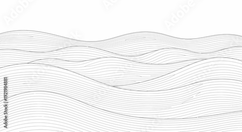 Minimalist abstract line art of flowing wavy patterns on a white background