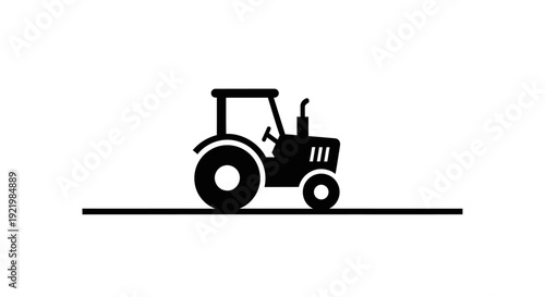 Tractor icon silhouette isolated on white background