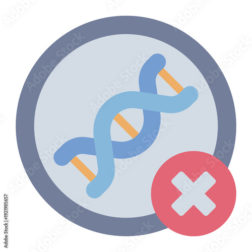 no gmo flat icon. modified free sign. organic poultry. food safety