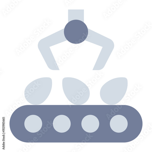 conveyor flat icon. egg transport belt. production line. poultry factory