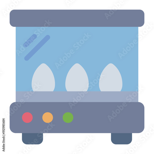 egg incubator flat icon. hatch machine system. Poultry farm agriculture