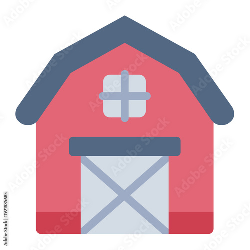 barn flat icon. poultry farm house. livestock shelter. rural agriculture