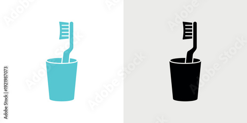 Toothbrush in a Cup Set in Blue and Black dental hygiene