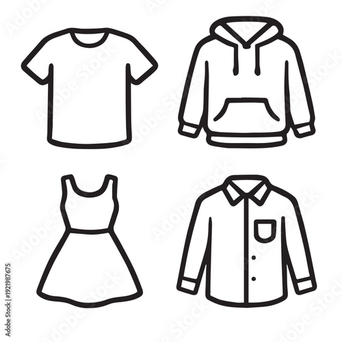 set of vector illustration of t shirts
