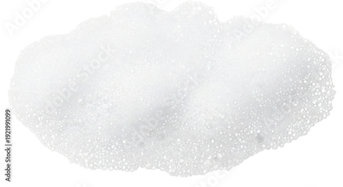 Realistic White Fluffy Soap Foam Suds Texture Isolated Transparent Background