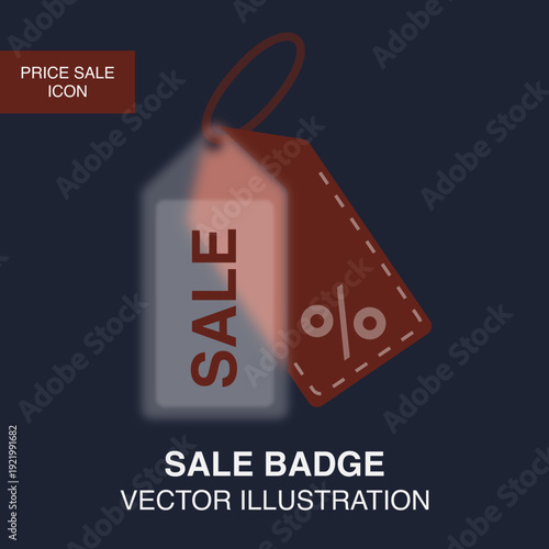 Sale Badge Price Tag Vector Illustration with Discount Icon
