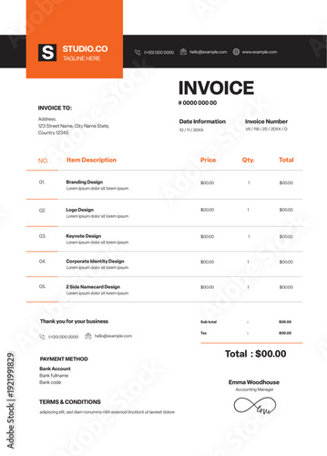 Red And Black Invoice 