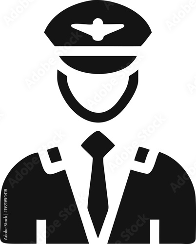 Airline pilot professional uniform silhouette representing a captain or flight crew member