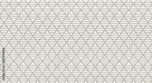 Repeating Pattern of Interconnected Circles in a Grid Formation on a Neutral Background from a Direct Overhead Viewpoint