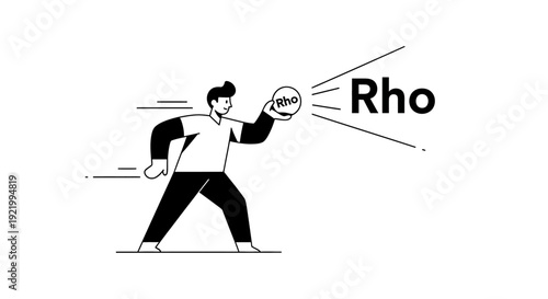 Businessman with a shield labeled 'Rho' in a defensive posture, preparing to face challenges