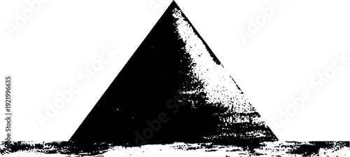 Mystical alchemy symbol pyramid in high contrast black and white for design use