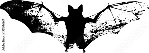 Minimalist black and white bat silhouette illustration for halloween decor