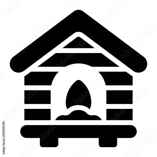chicken coop glyph icon. poultry house shelter. farm housing. livestock care