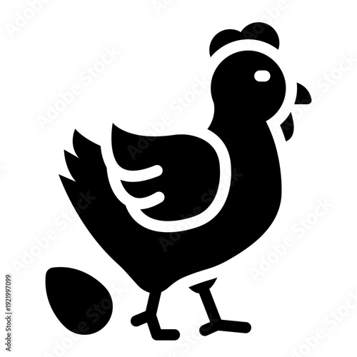 hen glyph icon. female chicken layer. poultry egg. farm livestock