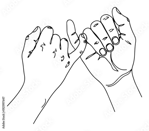 Pinky promise hands gesture for friendship trust and secret agreement
