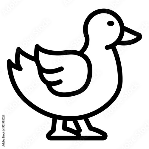 duck outline icon. farm bird animal. poultry livestock. agriculture sector