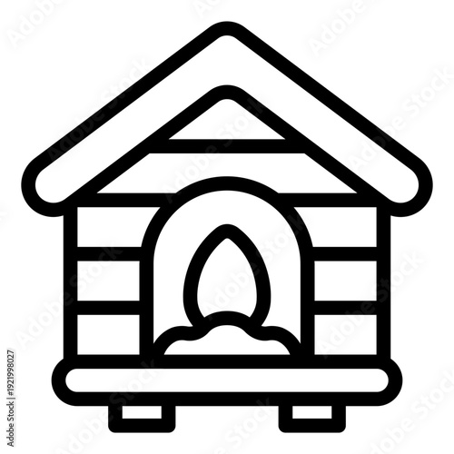 chicken coop outline icon. poultry house shelter. farm housing. livestock care