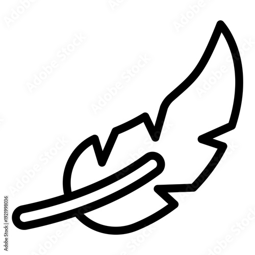 feather outline icon. poultry plume. bird element. farming industry