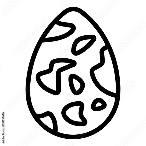 quail egg outline icon. small speckled shell. poultry product. farm harvest