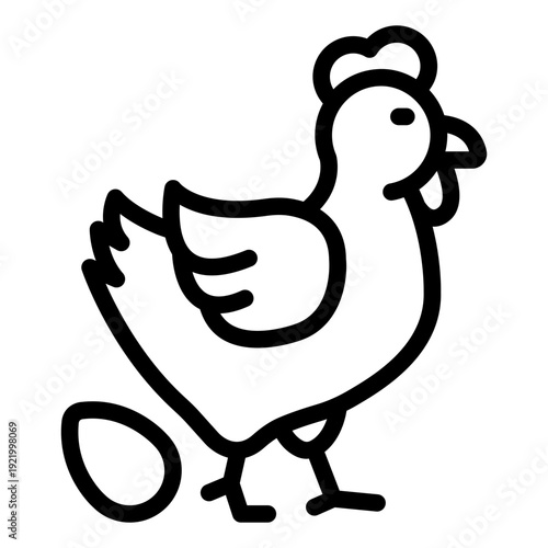 hen outline icon. female chicken layer. poultry egg. farm livestock