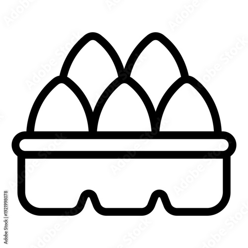 egg outline icon. fresh poultry shell. farm product. food protein