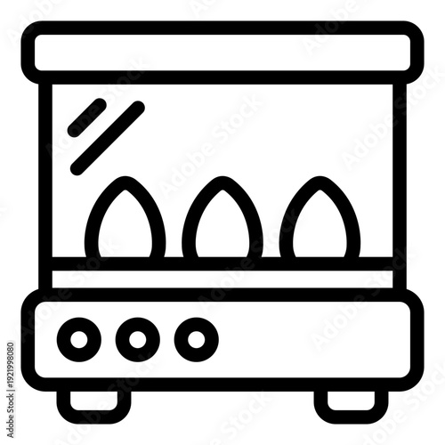 egg incubator outline icon. hatch machine system. Poultry farm agriculture