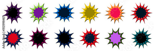 Retro Comic Book Explosion Bubbles for Superhero Themed Birthday Party Graphics