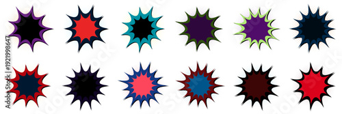 Retro Pop Art Comic Book Explosion Stickers for Digital Scrapbooking and Social Media Marketing