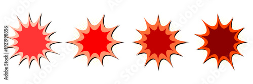 Comic Book Style Explosion Bubbles for Retro Superhero Graphic Design