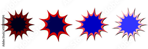 Retro Comic Book Action Burst Stickers for Vintage Superhero Graphic Design Elements