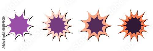 Retro Pop Art Comic Explosion Stickers for Social Media Reactions and Digital Planner Design