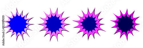 Comic Book Style Explosion Burst Set for Retro Pop Art Graphic Design
