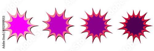 Set of Retro Comic Book Explosion Bubbles for Pop Art Graphic Design