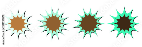 Comic Book Style Explosion Burst Elements for Retro Pop Art Graphic Design