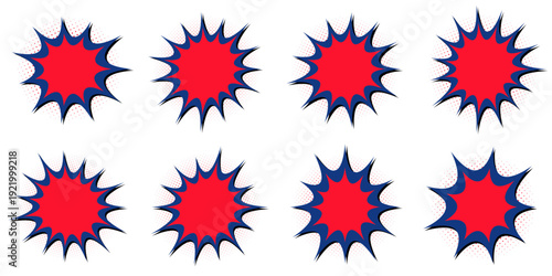 Retro Superhero Comic Book Action Burst Stickers, Vintage Pop Art Explosion Bubbles for Promotions