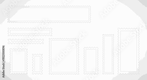 Collection of Blank Postage Stamp Frames and Borders on a White Background