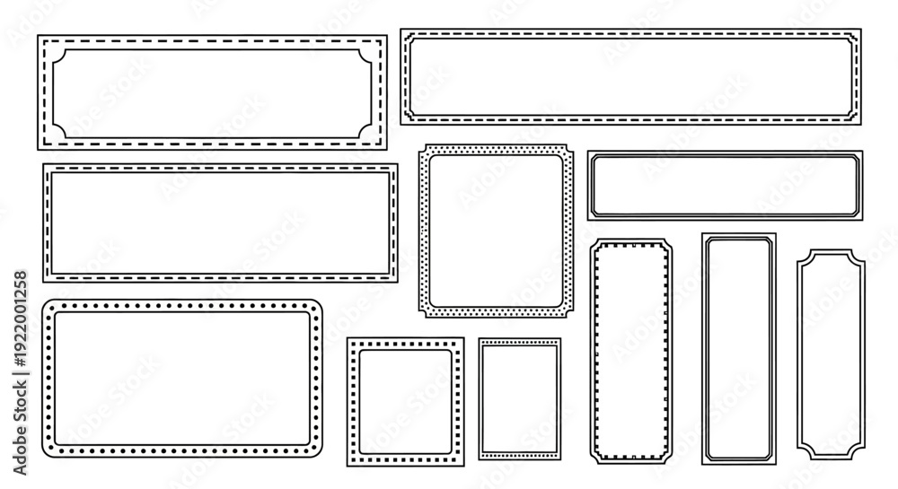 Obraz premium Collection of Decorative Rectangular Frames with Various Borders and Patterns