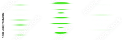 Green laser light beam effects for futuristic sci-fi interface design, glowing neon horizontal lines