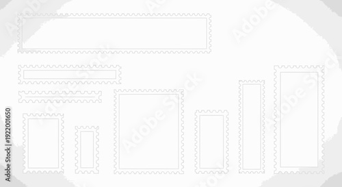 Collection of Blank Postage Stamp Frames and Borders on a White Background
