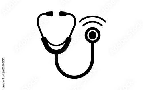 Stethoscope medical equipment on white background for healthcare and cardiology use