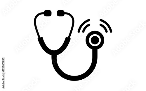 Stethoscope medical instrument on white background for healthcare and cardiology