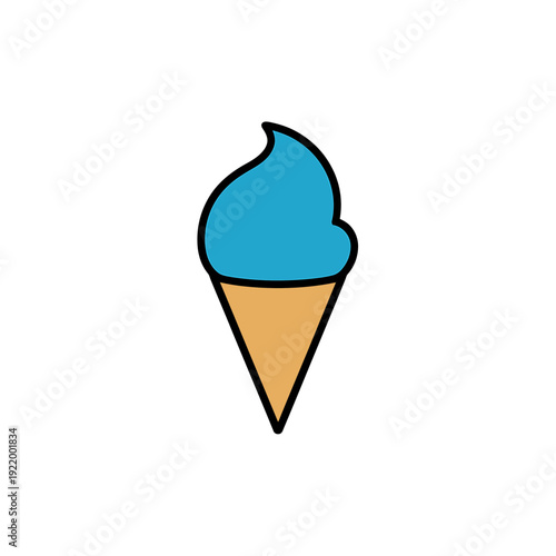 Ice cream cone vector illustration with chocolate vanilla and strawberry flavors on white background