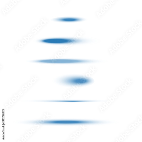 Blue Oval Shadow Set for Product Placement and UI Design Elements